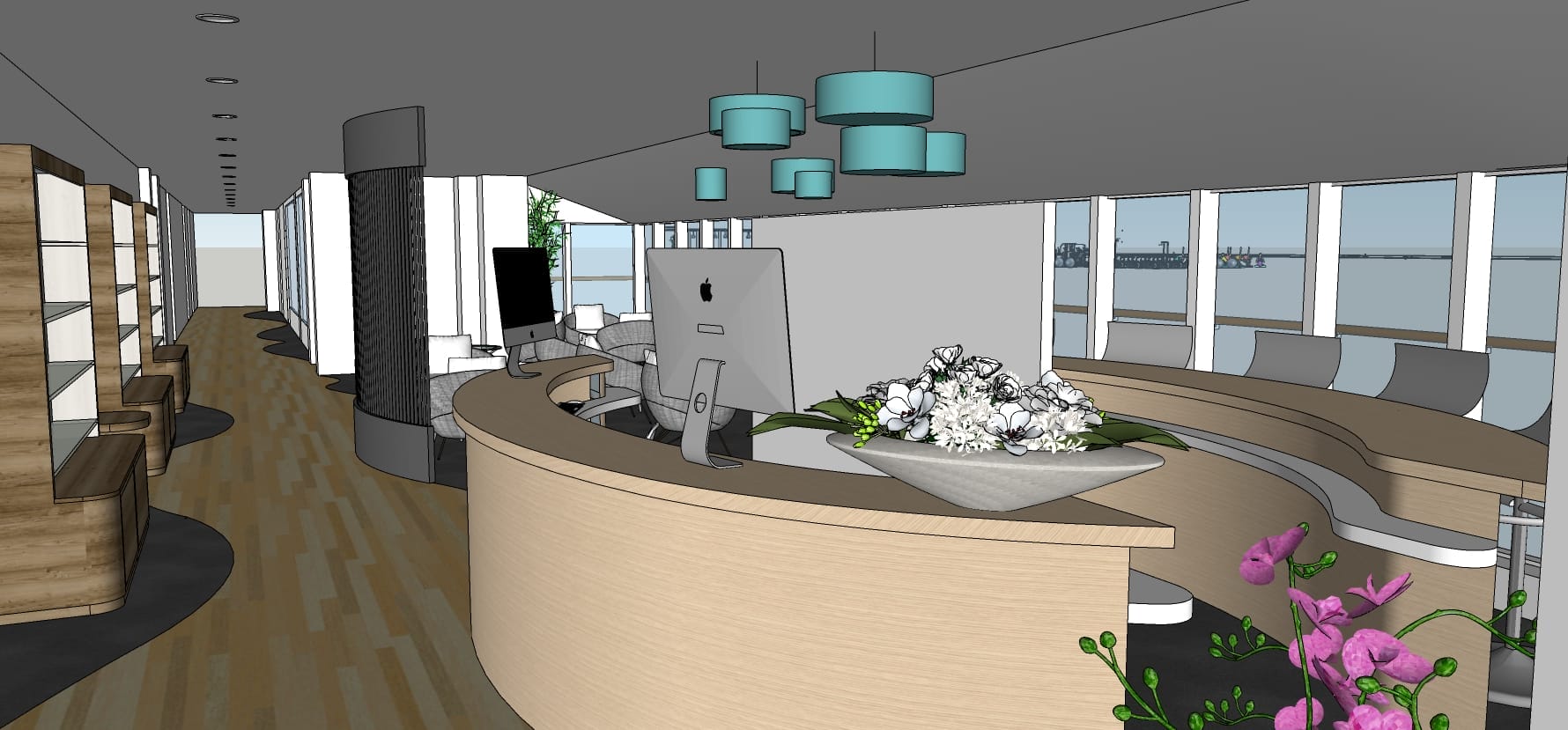 Luxury cruise spa floor plan of reception diagram